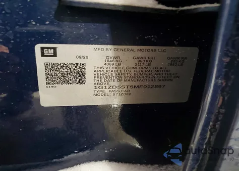 2021 Chevrolet Malibu Lt from USA, damaged, VIN 1G1ZD5ST5MF012897